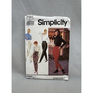 Simplicity 7385 Sewing Pattern Sizes 4 to 12 Misses Pleated Slimfitting Pants